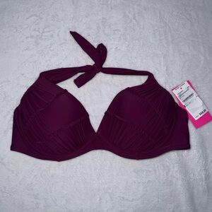 Betsey Johnson plum bikini top